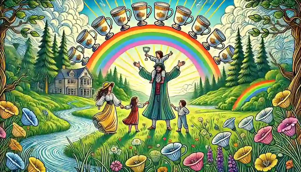 Explorando el 10 de Copas: La Carta de la Felicidad Plena 10 de copas del tarot