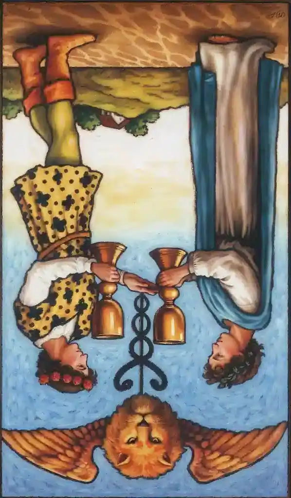 El 2 de Copas y su Significado en el Tarot 2 de Copas invertido