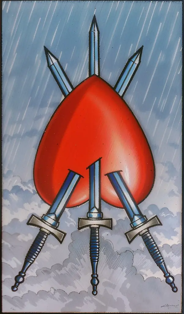 El 3 de Espadas en el Tarot: Una Mirada Profunda a la Tristeza y el Crecimiento 3 de Espadas invertido
