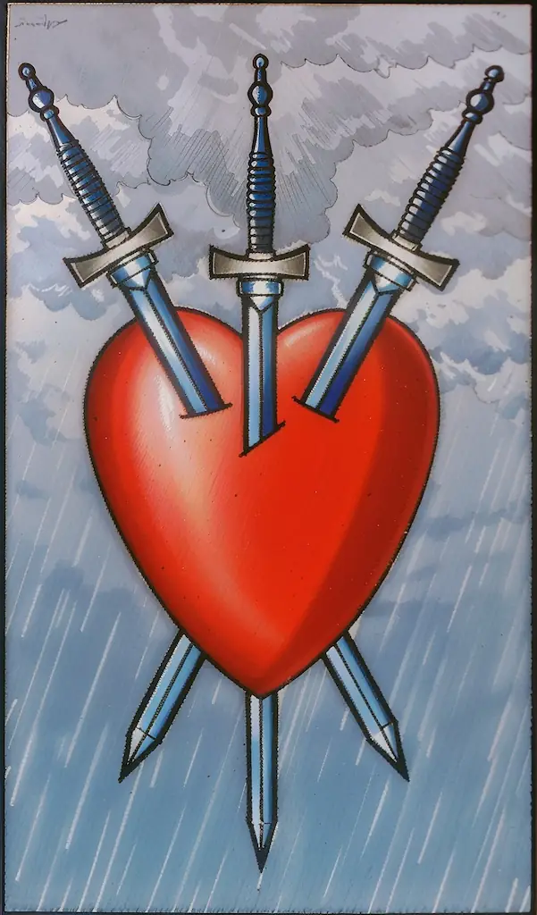 El 3 de Espadas en el Tarot: Una Mirada Profunda a la Tristeza y el Crecimiento 3 de Espadas al derecho