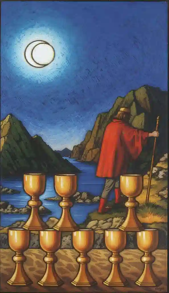 El 8 de Copas y su Significado en el Tarot 8 de Copas al derecho