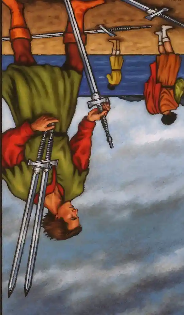 5 de Espadas en el Tarot: Conflictos, Consecuencias y Crecimiento Carta el 5 de espadas en el tarot invertido