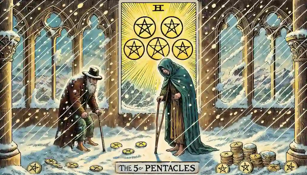 Supera la Crisis con el Poder del 5 de Oros en el Tarot El 5 de oros del tarot