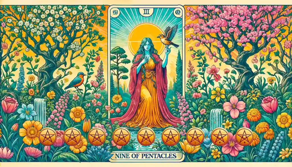 El 9 de Oros: Símbolo de Esfuerzo y Recompensa en el Tarot La carta del 9 de oros del Tarot