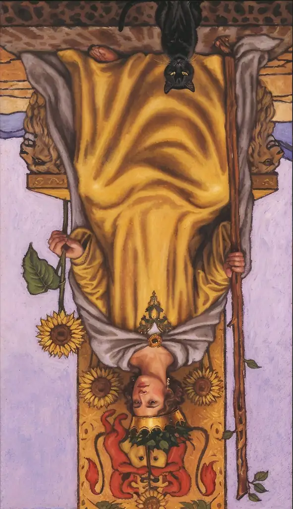 Descubre el Poder de la Reina de Bastos: ¡Liderazgo y Creatividad a tu Alcance! Reina de Bastos Invertida en el Tarot