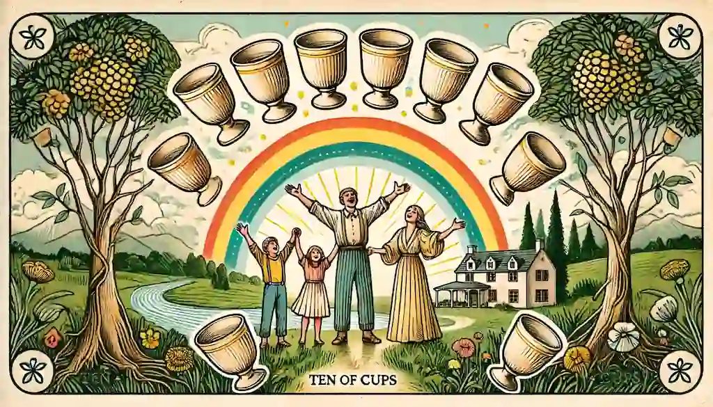 Explorando el 10 de Copas: La Carta de la Felicidad Plena el diez de copas en el tarot