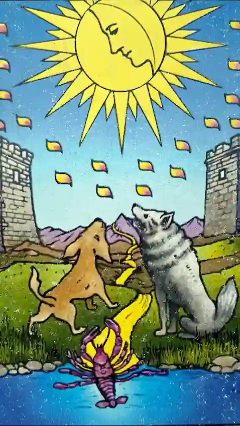 Los 22 Arcanos Mayores del Tarot la luna carta del tarot en vertical