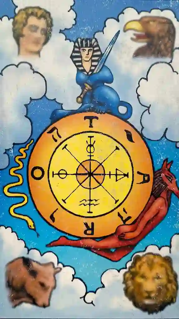Los 22 Arcanos Mayores del Tarot la rueda de la fortuna carta del tarot