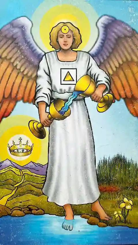 Los 22 Arcanos Mayores del Tarot la templanza carta del tarot en vertical