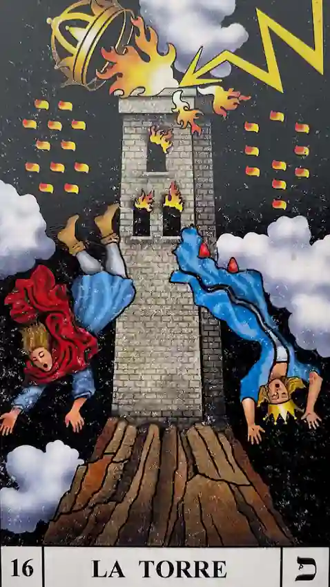 Los 22 Arcanos Mayores del Tarot la torre carta del tarot en vertical
