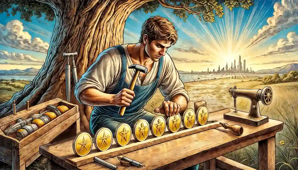 El 8 de Oros en el Tarot: La Virtud del Esfuerzo y la Dedicación 8 de oros en el tarot
