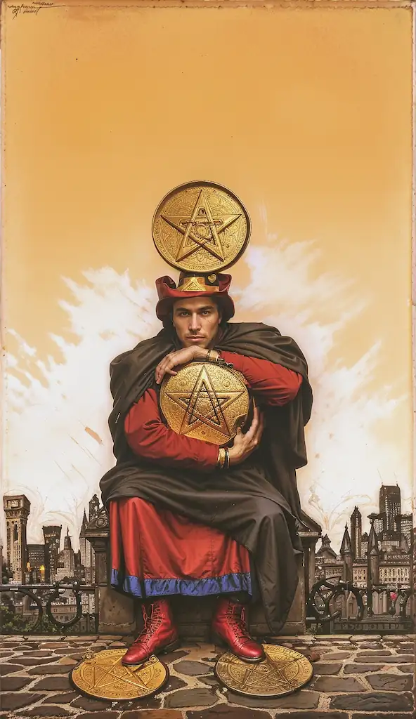 El Palo de Oros en el Tarot: Conexión con lo Material y el Progreso 4 de Oros al Derecho en el Tarot