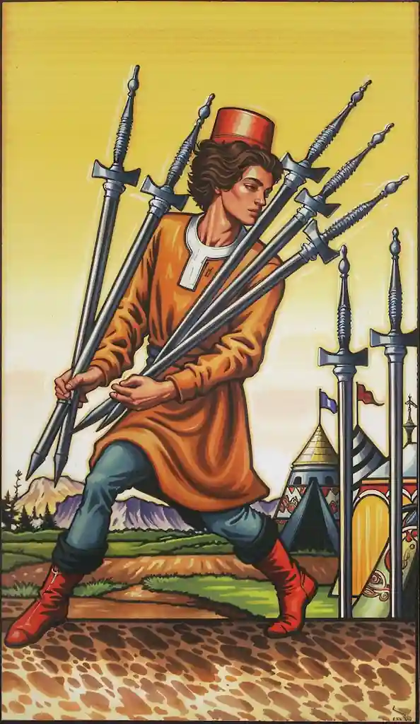 ¿Estrategia o Traición? Desentrañando el Significado del 7 de Espadas en el Tarot 7 de espadas al derecho tarot