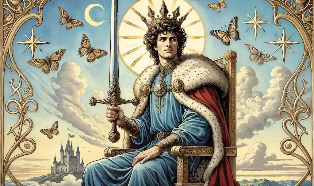 El Rey de Espadas: La Figura que Define el Juicio y la Lógica en el Tarot Arcano menor el rey de espada