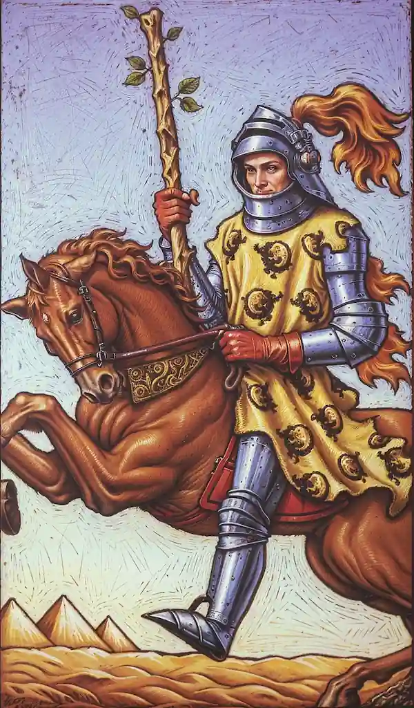 El Palo de Bastos en el Tarot Te Muestra el Camino Caballero de Bastos al Derecho en el Tarot