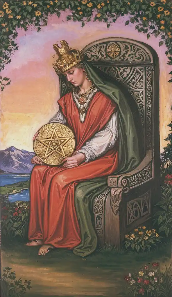 El Palo de Oros en el Tarot: Conexión con lo Material y el Progreso Reina de Oros al Derecho en el Tarot