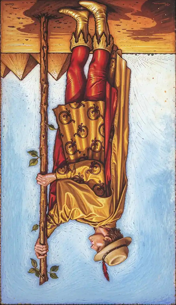 Sota de Bastos en el Tarot: Desentrañando su Energía y Potencial Sota de Bastos Invertido en el Tarot