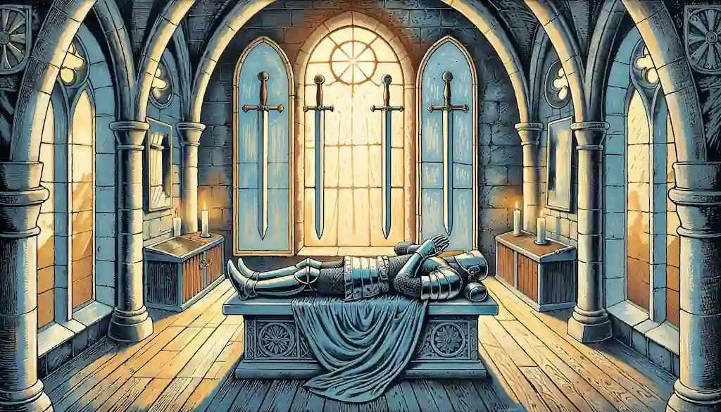 El 4 de Espadas en el Tarot: Descanso, Reflexión y Renovación la carta el 4 de Espadas del tarot
