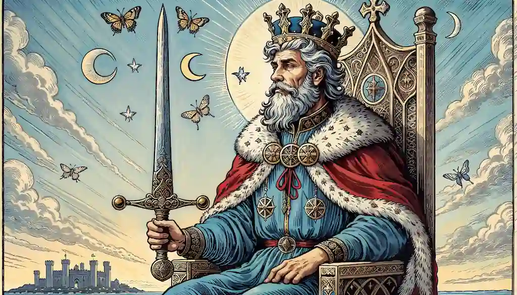 El Rey de Espadas: La Figura que Define el Juicio y la Lógica en el Tarot la carta el Rey de Espadas del Tarot