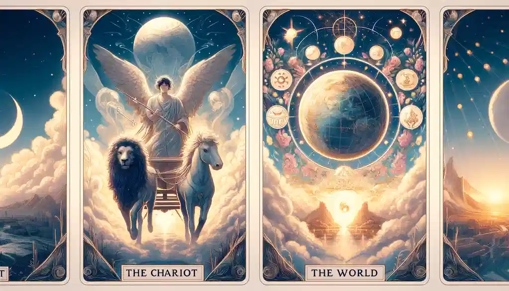 Combinacion del carro y el Mundo en el Tarot