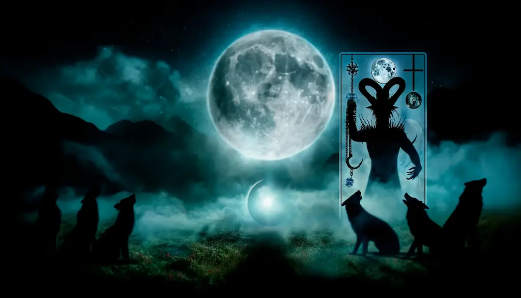 Combinacion la luna y el Diablo en el Tarot