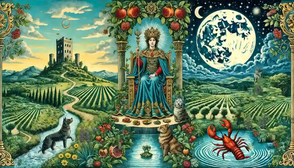 la Combinación de La Luna y La Emperatriz del tarot