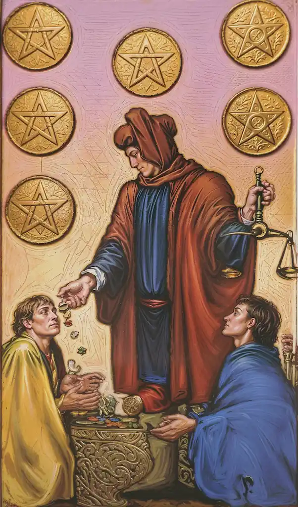 6 de Oros al Derecho en el Tarot