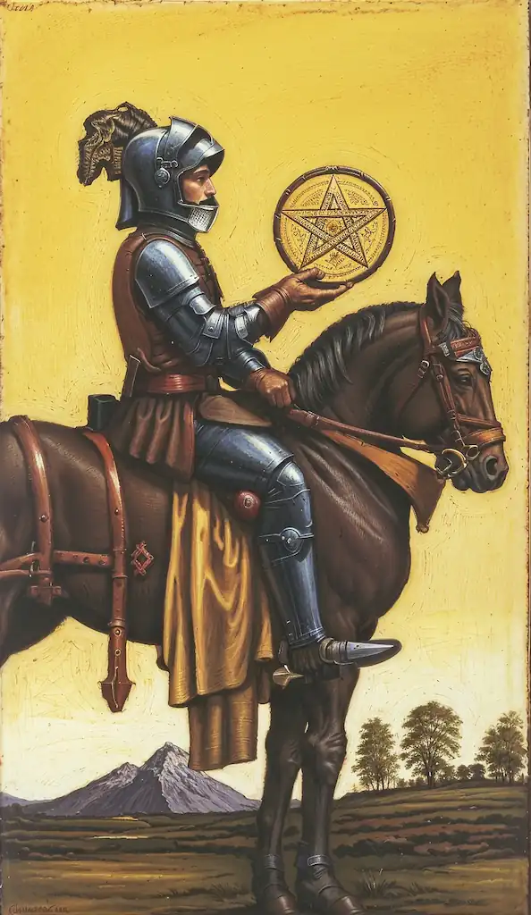 Caballero de Oros al Derecho en el Tarot