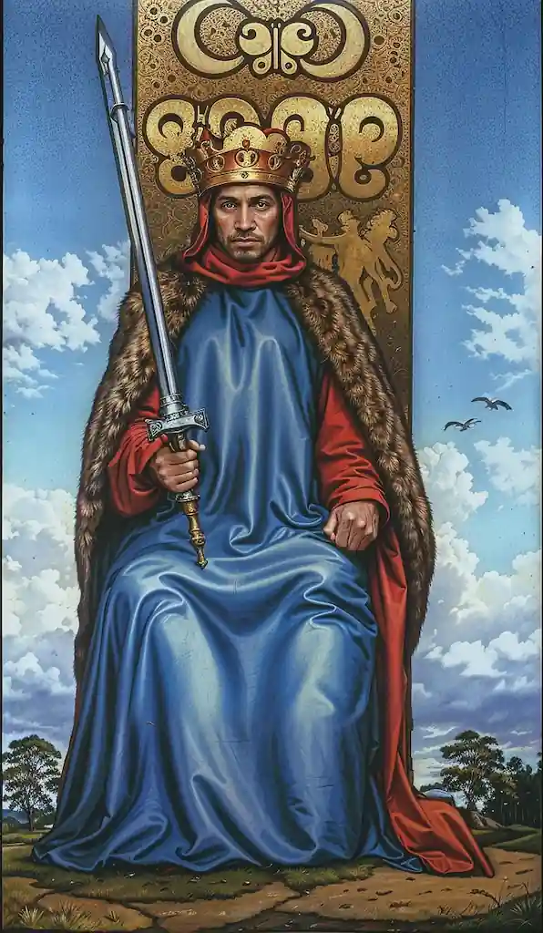 Rey de Espadas al Derecho en el Tarot